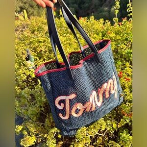Tommy Hilfiger Big Heart Woven Tote Bag Purse